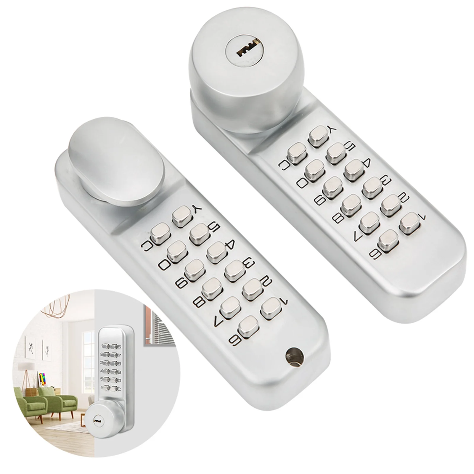 

Door Lock Double Sided Mechanical Password Lock with Keys Courtyard Door Coded Lock Home Supplies Password Lock Hardware Product