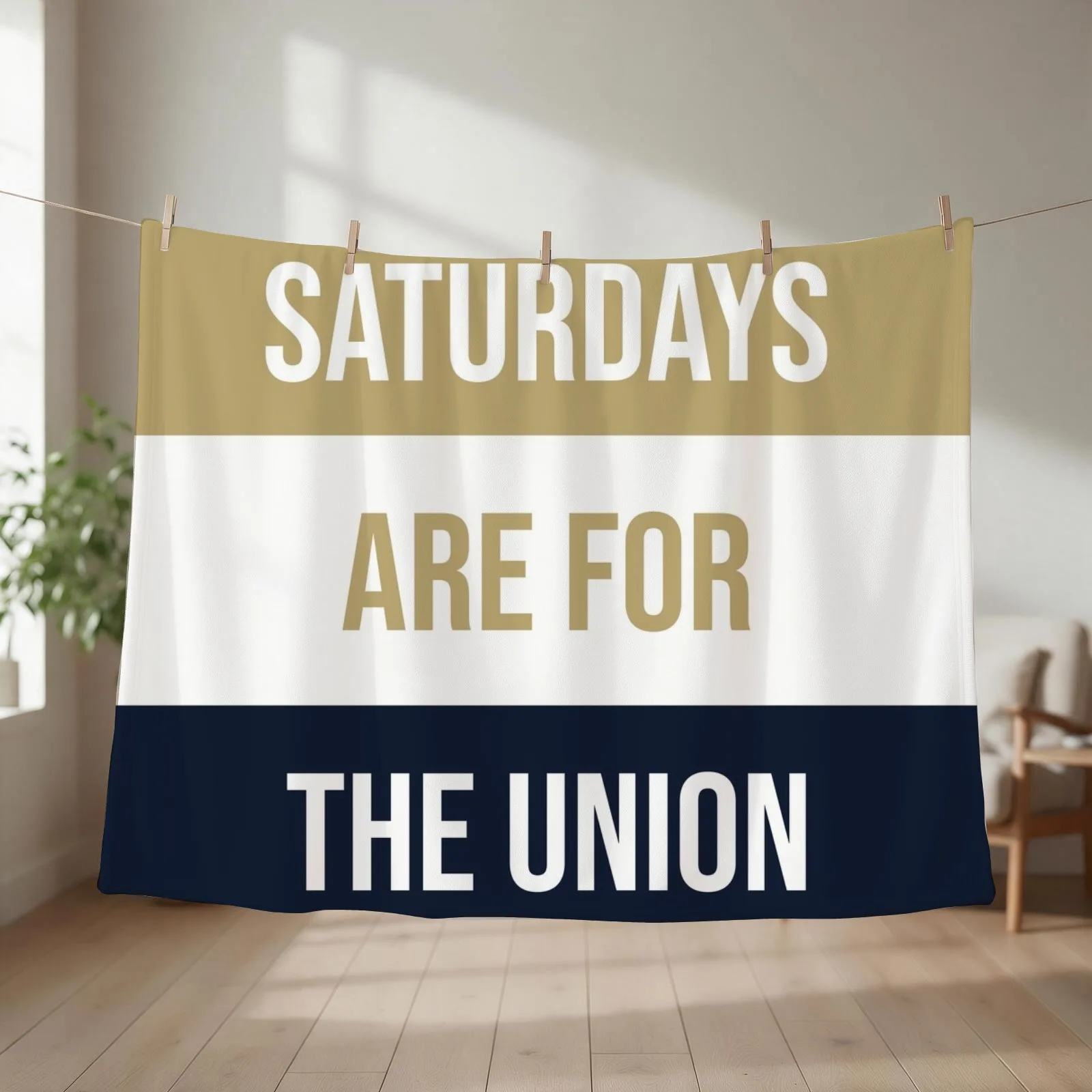 Saturdays Are For The Union Throw Blanket couch cozy soft plush fuzzy picnic outdoor blanket