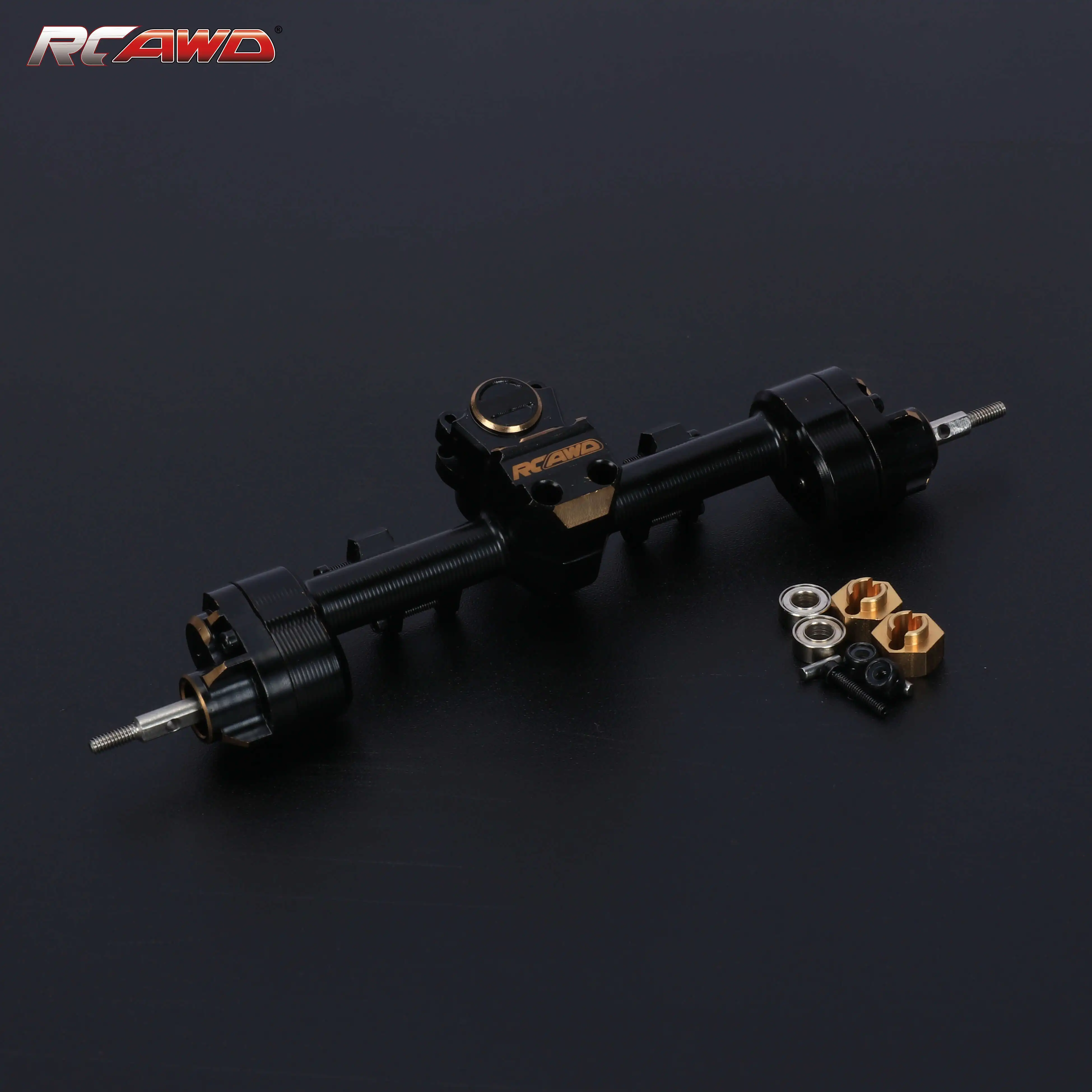 RCAWD Brass Rear Portal Axle Set for Axial 1/24 SCX24 AXI90081 AXI00001 AXI00002 AXI00005 AXI00006 Axle Housing Steel Gears Part