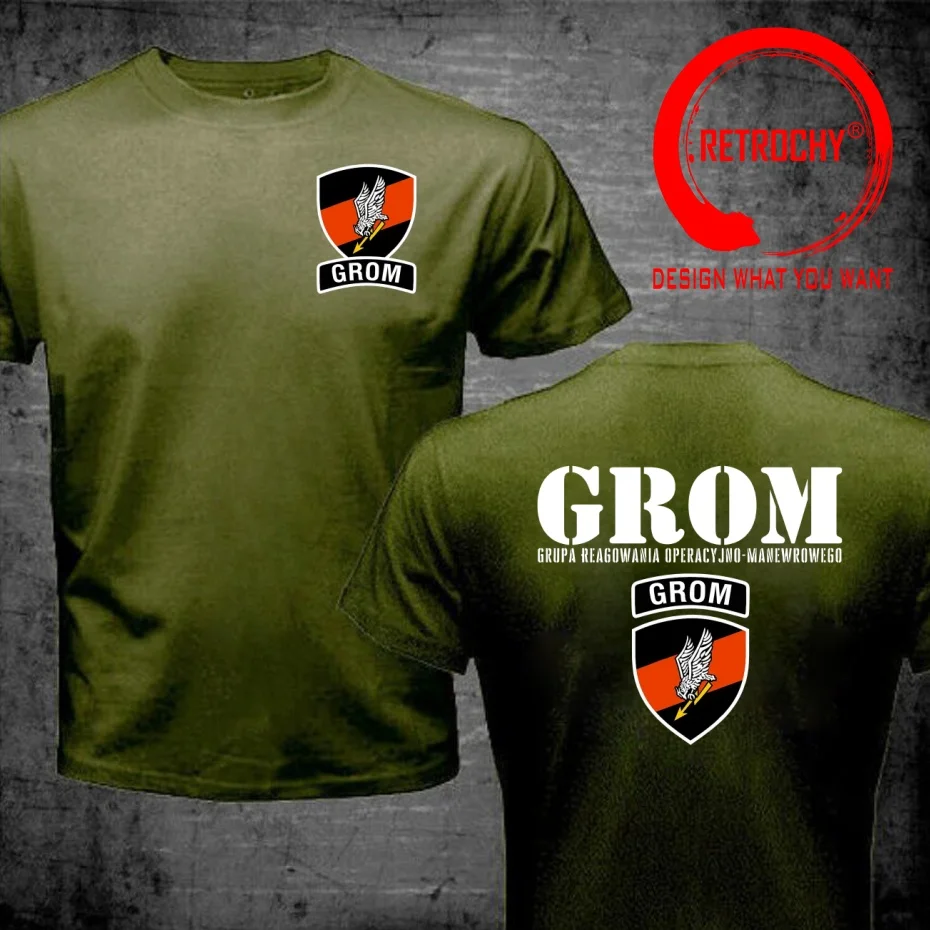 Poland Special Force Unit Army Counter Terrorist Thunder JW GROM T Shirt Men Cotton Hip Hop Tops Tee Harajuku Streetwear T-Shirt