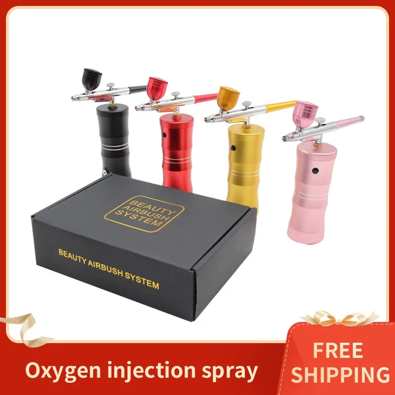 

Nano Spray Hydrating Skin Conditioner Nail Art Tattoo Craft Cake Oxygen Injector Makeup Grab Air Compressor Kit Portable