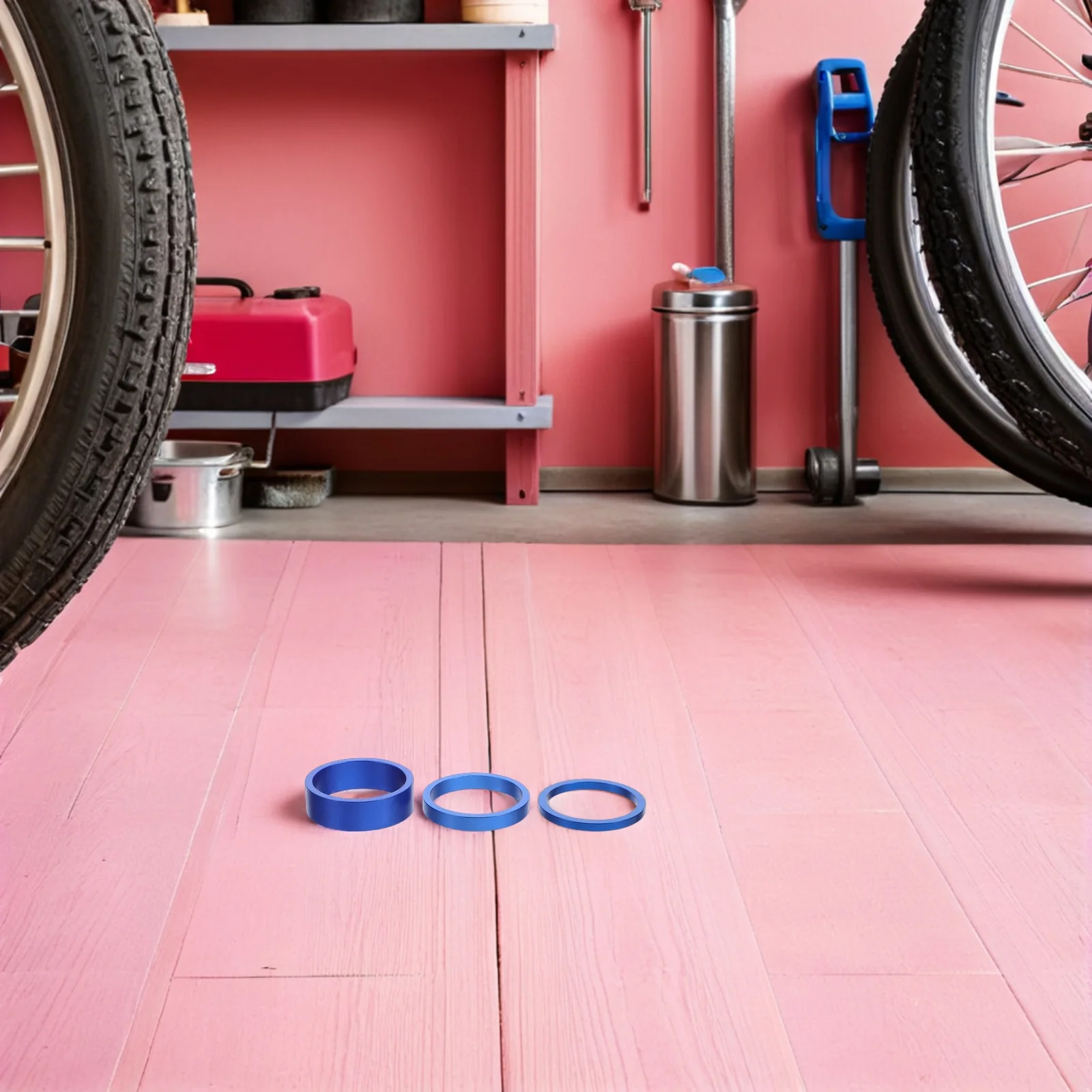 

15Pcs Mountain Bike Front Fork Spacer Kit 3Mm 5Mm 10Mm Blue Alloy Stem Spacers for Bicycle Headset Washer Compatibility