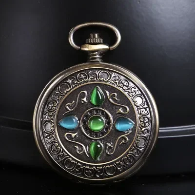 Nuovo classico nero Steampunk scheletro meccanico orologio da tasca collana tasca e Fob orologi catena orologio maschile