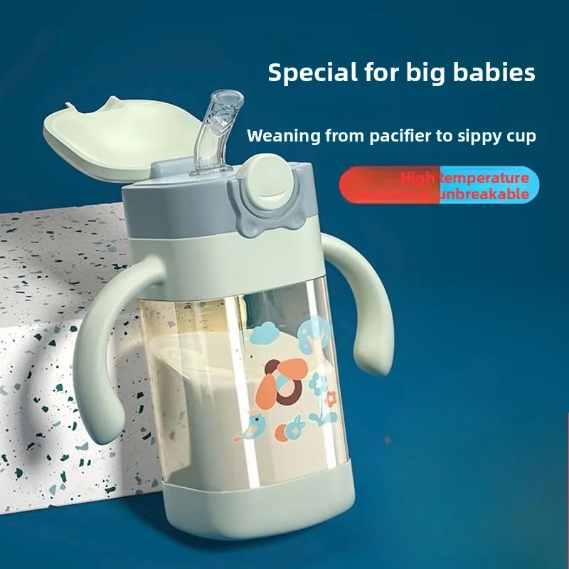 Big Baby Learns To Drink Cup  Children Drink Milk Cup  Over One Year Old Baby Bottle Two Anti Bloating Measures