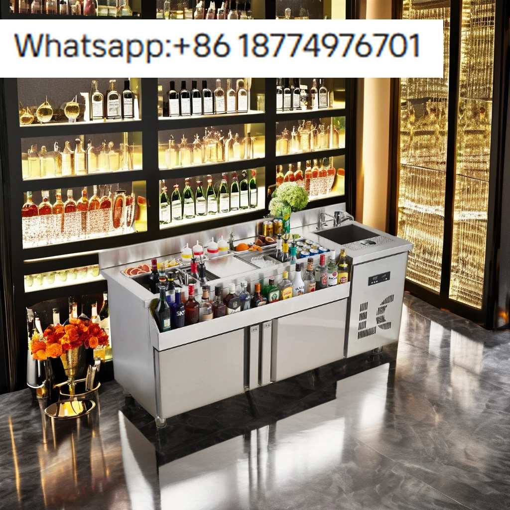 

ODM Современная высококачественная мобильная барная станция из нержавеющей стали с раковиной для льда для отелей и ресторанов