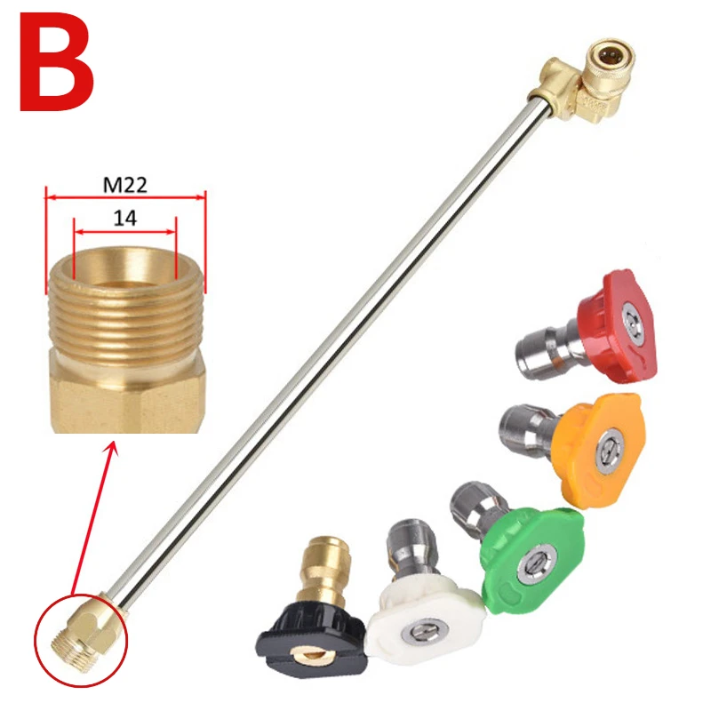 Pressure Washer Extension Wand With180 Degree Pivoting Coupler Adapter And 5 Angle Quick Connect Nozzles