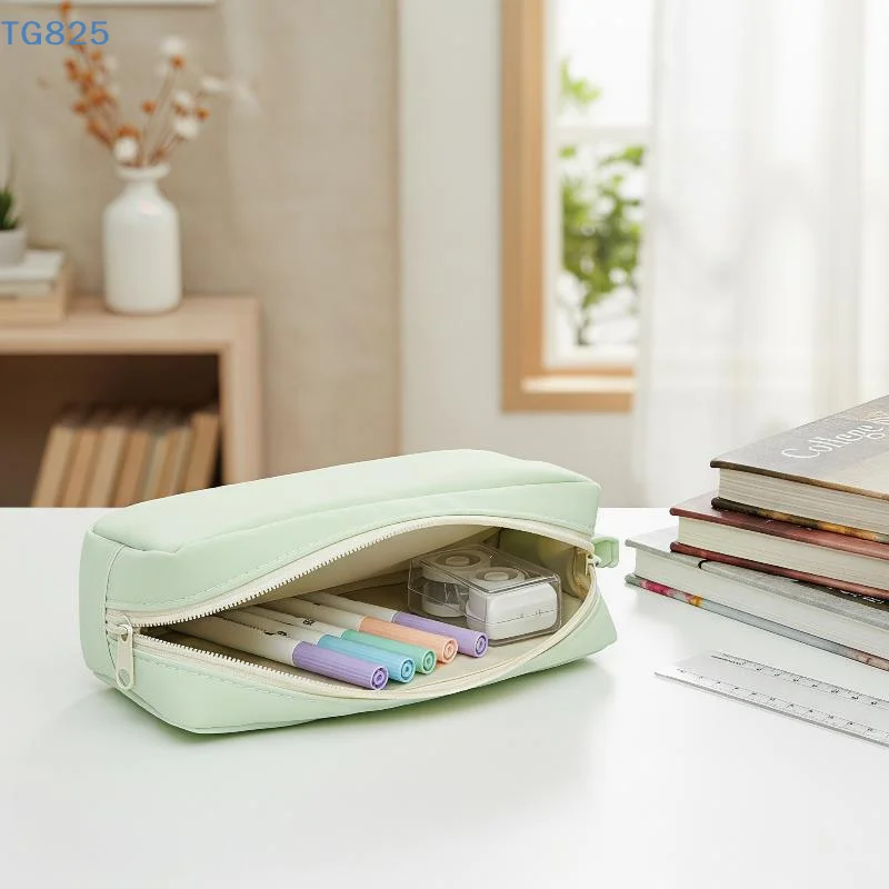【S】Minimalist Soft Solid Color Pencil Case Large Capacity Stationery Storage Portable Stationery Organizer Office Back To School