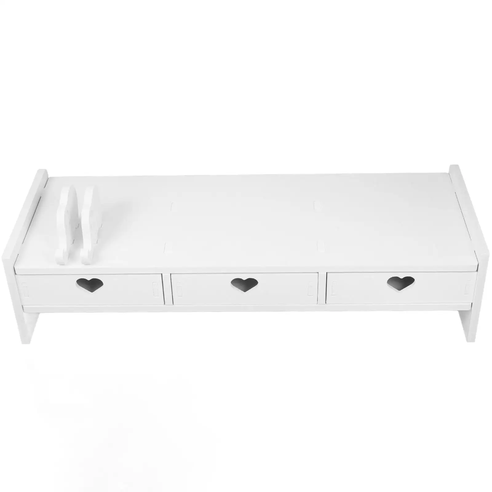 

Keyboard Storage Rack Monitor Riser Computer Stand Desk Organizer with Drawer Laptop Holder Cute PVC Wood Composite
