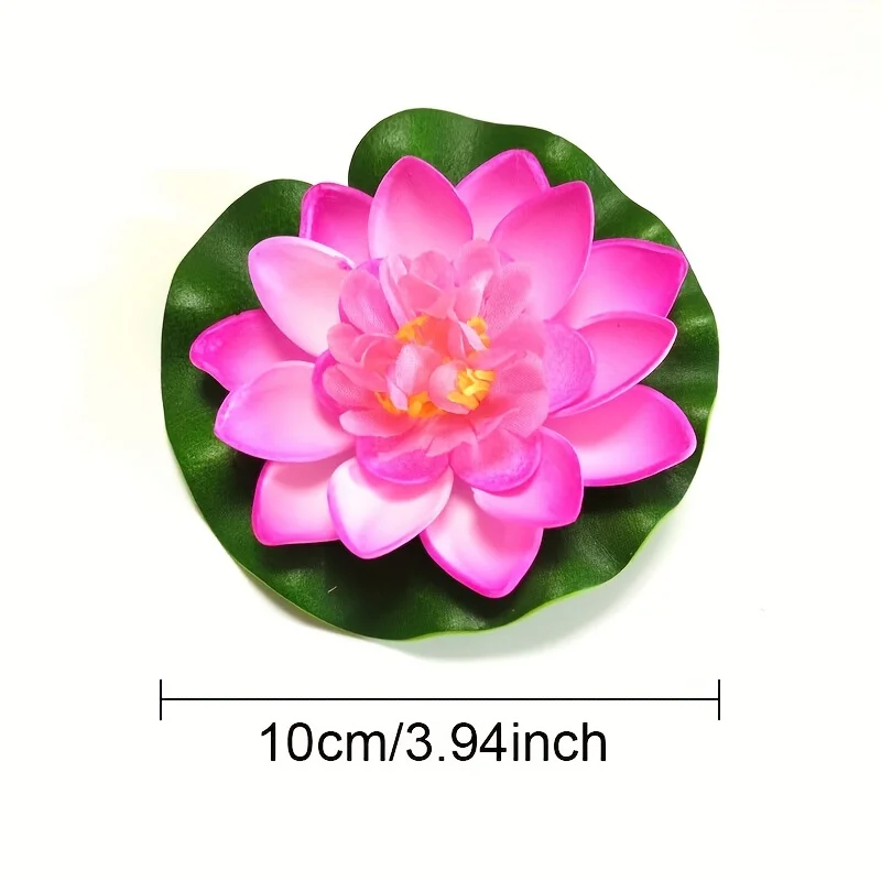 1PCS lifelike multi-color lotus floating foam flowers, suitable for ponds and aquariums, 4-inch garden decoration festival decor