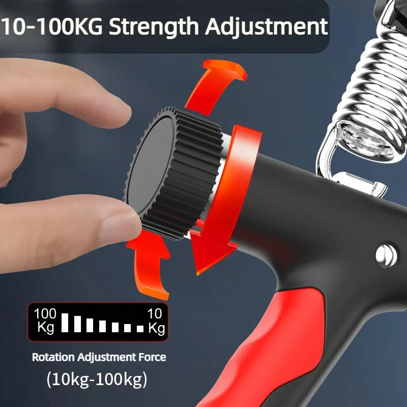 10-100KG Electronic Smart Counting Hand Grip Adjustment Exercise Power Strengthening Pliers Spring Finger Pinch Wrist Training