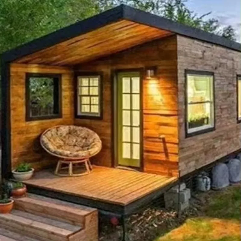 Trailer RV de baixo custo, casa móvel, casa pequena, rodas, restaurante móvel, villa de aço leve, transporte na China para venda