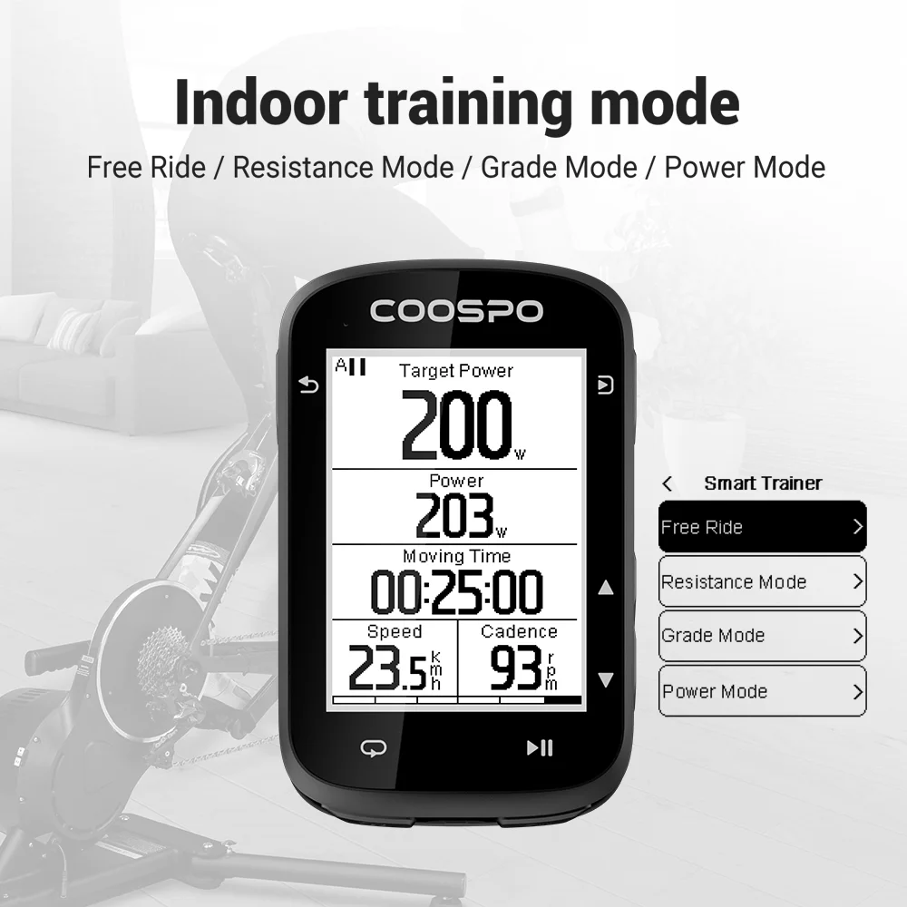 COOSPO CS500 Bike Computer GPS Route Navigation Cycling Odometer Wireless Bicycle Speedometer Cycle Stopwatch ANT+ Bluetooth5.0