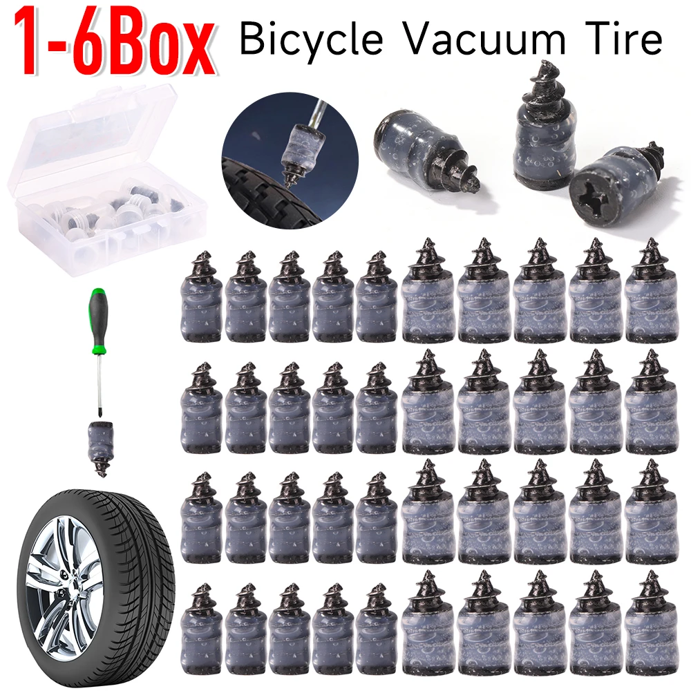 Quick Fix Heavy Duty Tubeless Tire Repair Kit Vacuum Tyre Puncture Screws Nail Patches Set for Car Truck Motorcycle Bike Scooter
