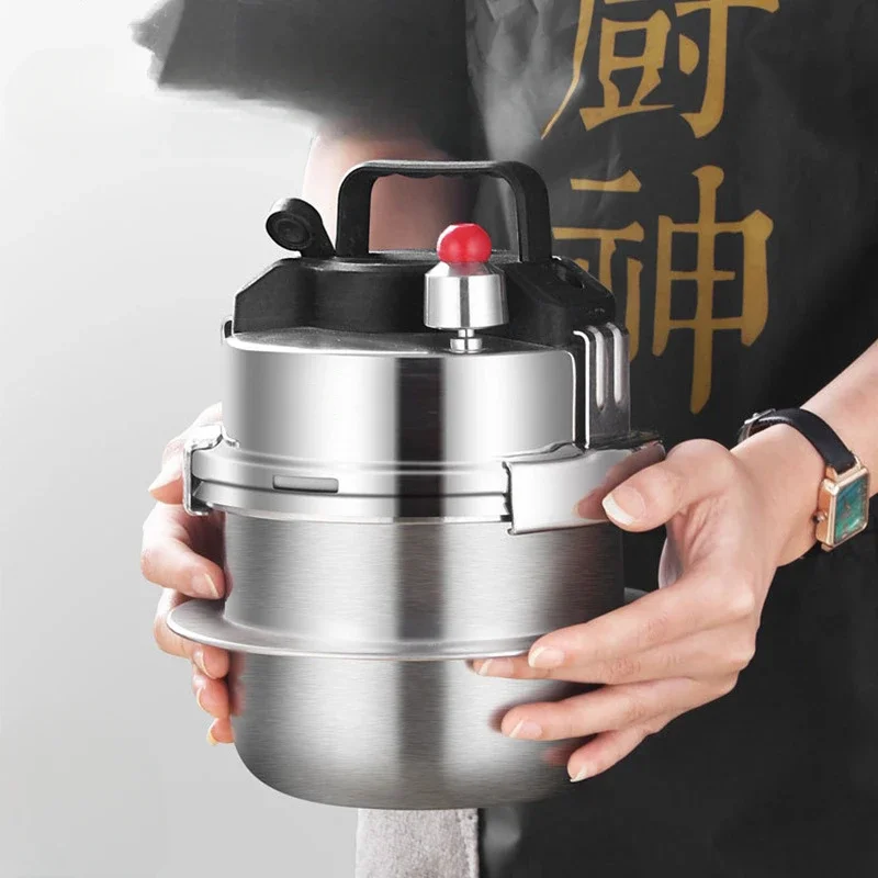 

0.8L Portable Pressure Cooking Pot Stainless Steel Micro Pressure Cooker Outdoor Camping Household 5-minute Quick Cooking Pot