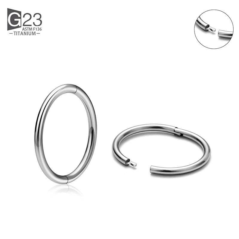 

Septum Piercing G23 Titanium Nose Ring Clicker Hinged Segment Ring Goth Nose Hoop Earrings Lip Ear Cartilage Helix Piercings