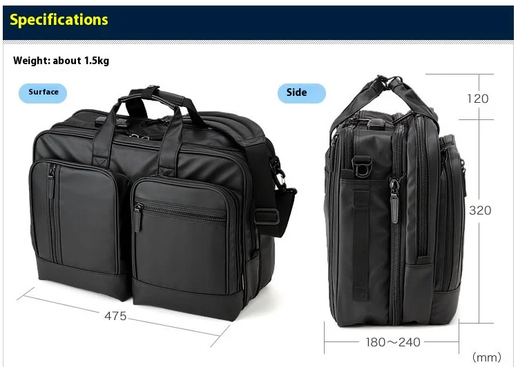 Large Capaci Cuter Bag with Password 3WAY Handheld Double oulder Bapa Waterproof Busin Nylon Notebook Bag