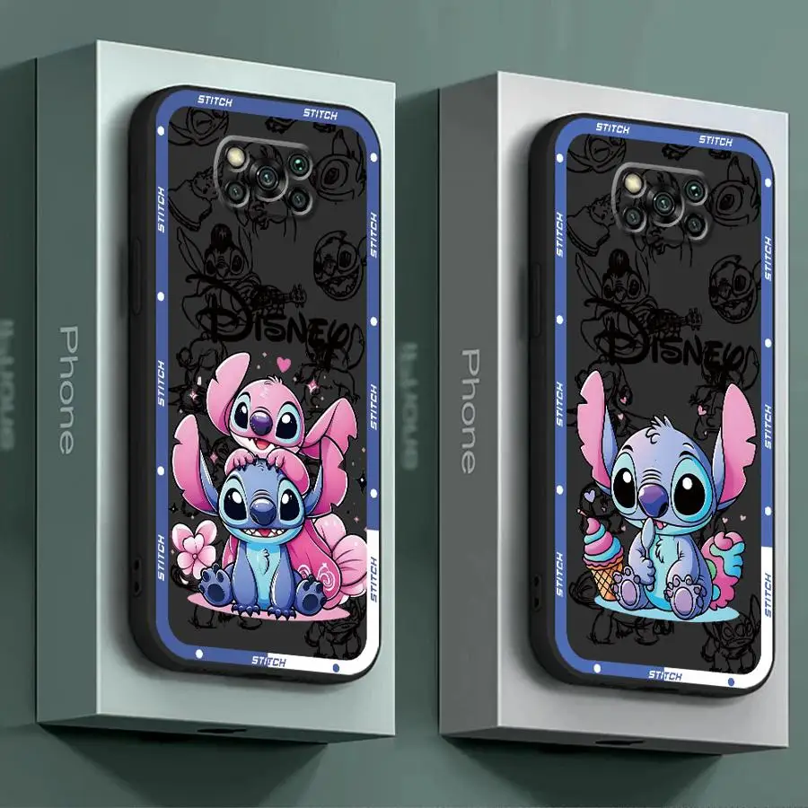 Disney Stitch Phone Case for Poco F1 F3 F4GT F5Pro X3 NFC Pro X4Pro5G X4GT X5 Pro5G M3 Pro 5G M4 Pro 5G M5s C40 C50 C51 C61