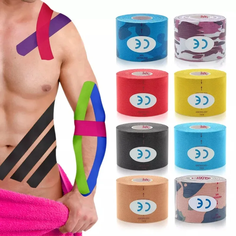 1pcs Kinesiology Tape Muscle Bandage Sports Bandage Cotton Elastic Adhesive Strain Injury Tape Knee Muscle Pain Relief Stickers