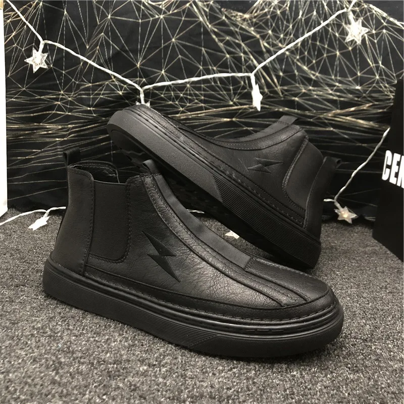 Casual Schuhe männer Stiefel Vielseitig Mode High Top Schuhe Retro Casual Leder Schuhe Plüsch Baumwolle Schuhe Männer Schuhe