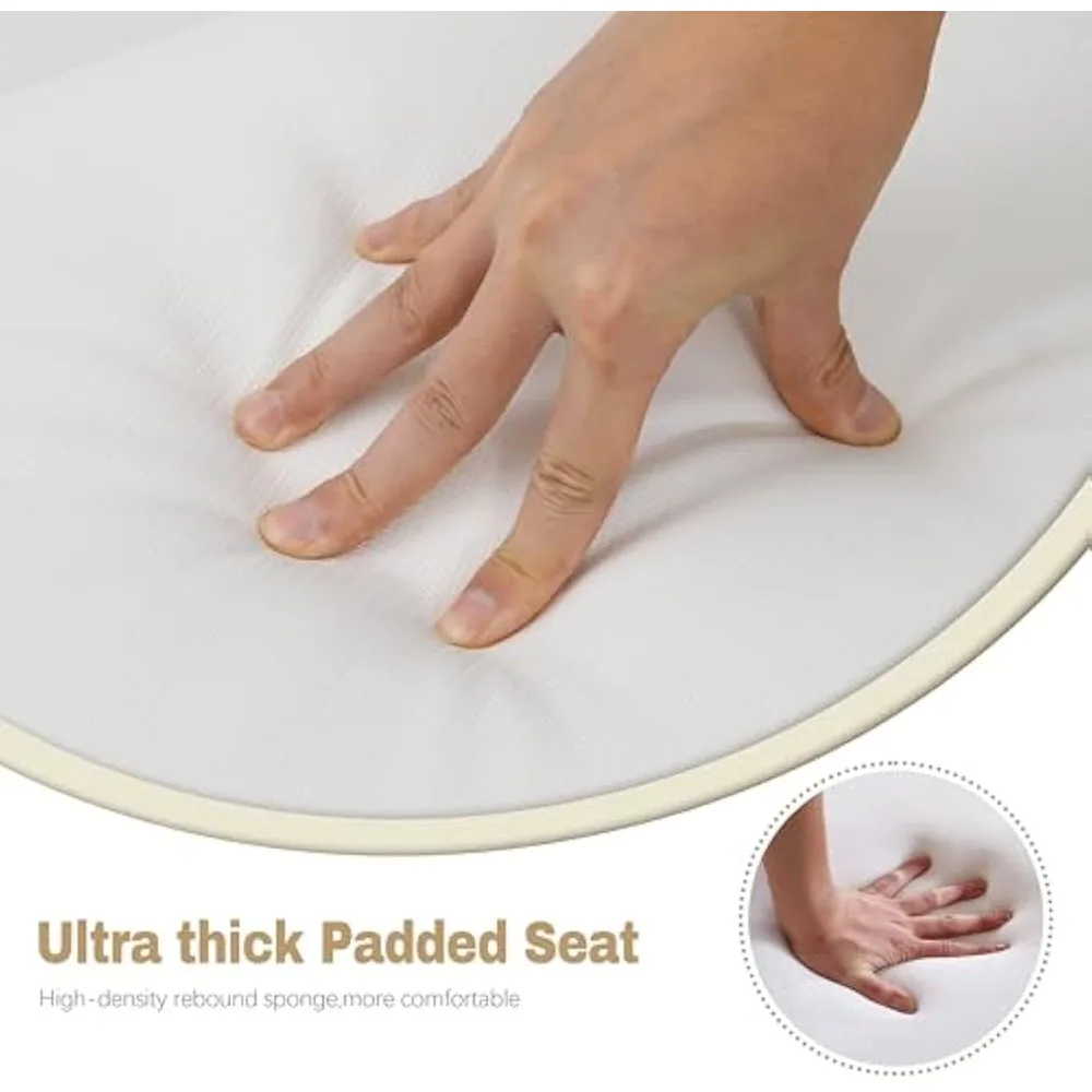 Juego de 3 taburetes de cocina blancos, estilo granja, respaldo moderno con asiento de piel sintética