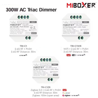 MiBoxer TRI-C1 TRI-C1WR TRI-C1ZR AC Triac Dimmer AC 110V 220V 2.4G RF Remote WiFi App /Voice Push Control 300W for Halogen Lamps