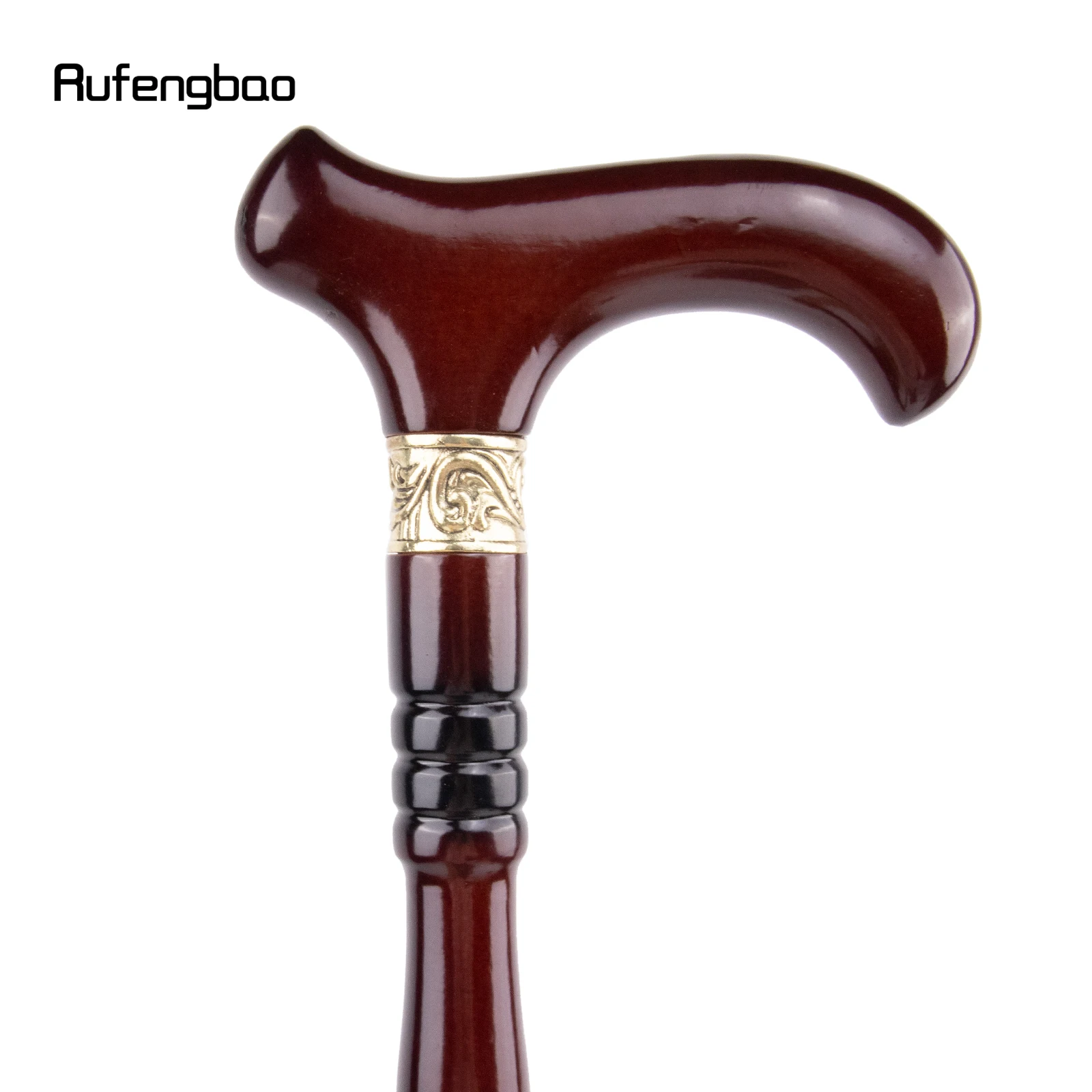 Red Wooden Single Joint Fashion Walking Stick Decorative Cospaly Cane Halloween Mace Crutch  Wand Crosier 92cm