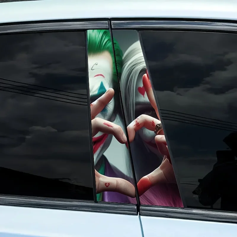 1PC Funny Clown CP Car Stickers Auto B Pillar Waterproof Center Column Decoration Cover Scratches Sunscreen Vinyl Door Decals