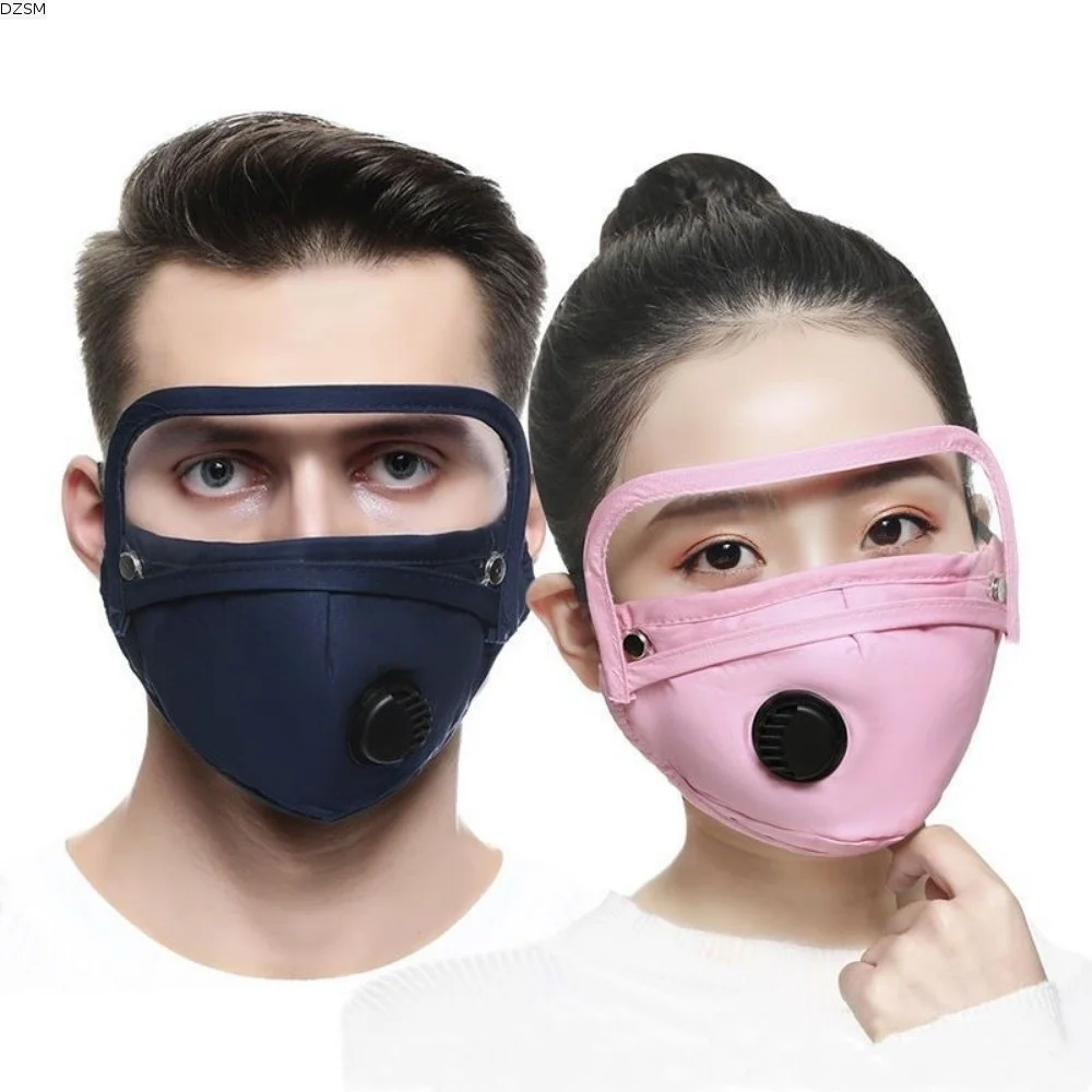 Breathing Valve Dust-Proof Mask Windproof Washable Anti Haze Mask Detachable With Protective Lens Cycling Facemask Labor