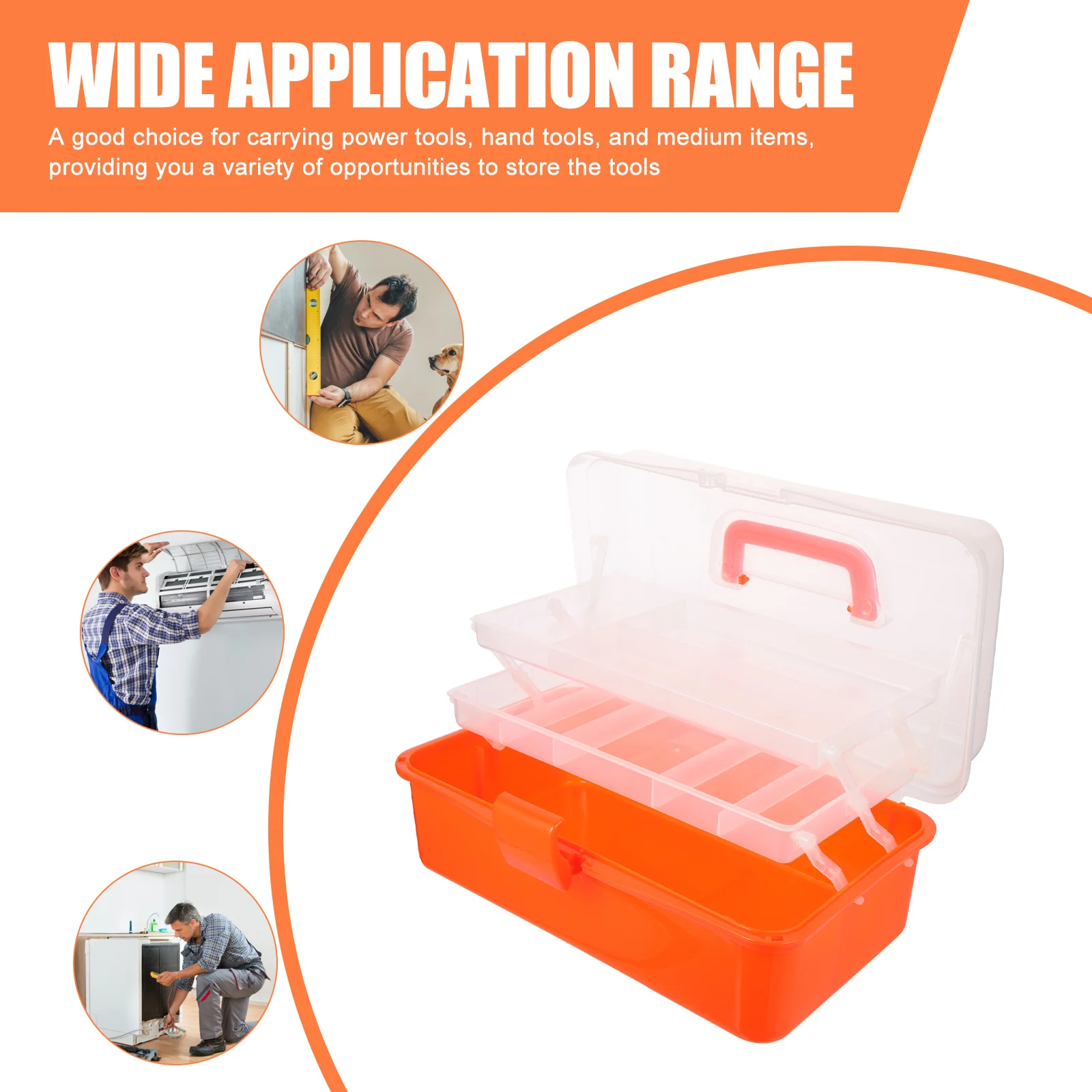 Multi-Function Tool Box Wear-Resistant PP Large Capacity Storage Case Convenient Tool Organizer Portable Holder