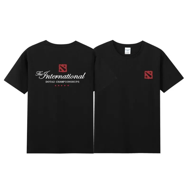 

Cotton Round Neck Short Sleeve T-shirt Men's Summer Loose DOTA Knife Tower Team Ti Seattle Invitational Tournament