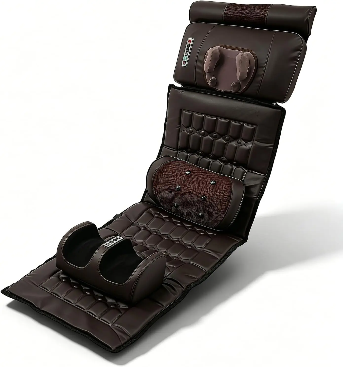 Electric Heating Vibration Massage Pad Airbag Foot Back Lumbar Recliner Cushion Home Office