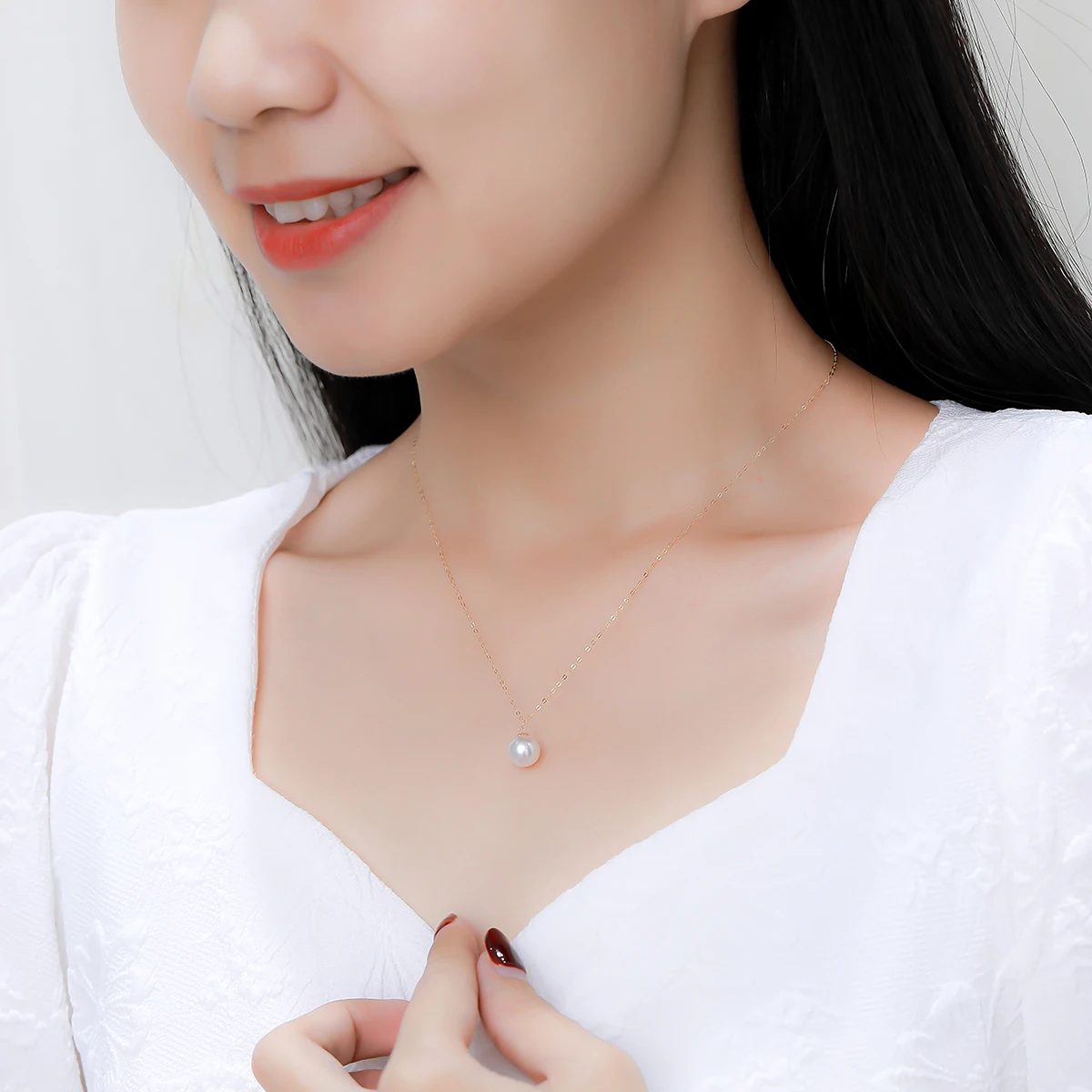 SMILE Pure 18K gold buckle natural pearl pendant DIY universal buckle Au750 bracelet necklace accessories exquisite jewelry