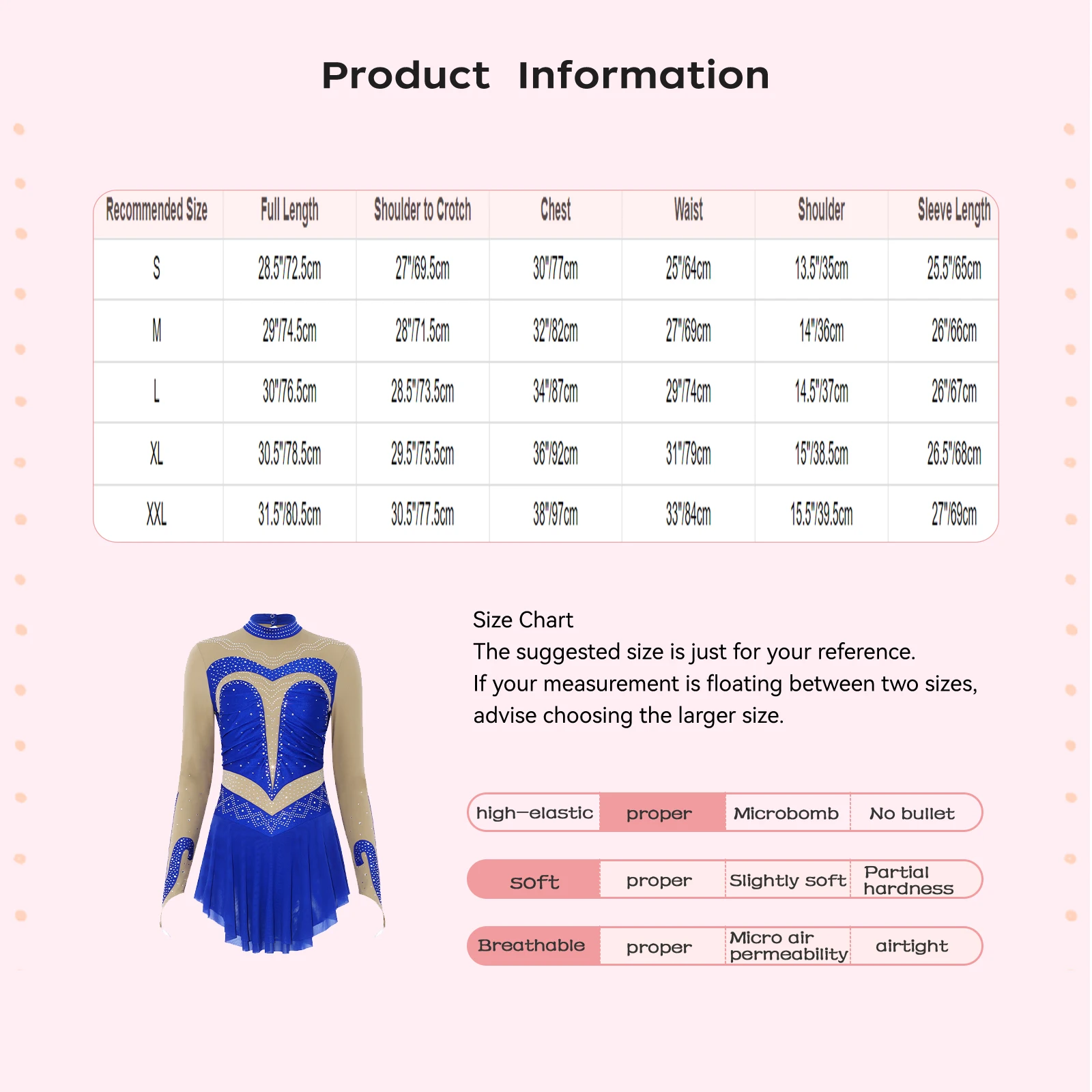 

Women Ballet Lyrical Dancing Dress Long Sleeve Dual-layer Mesh Ruched Rhinestone Leotard Dress for Stage Performance Competition