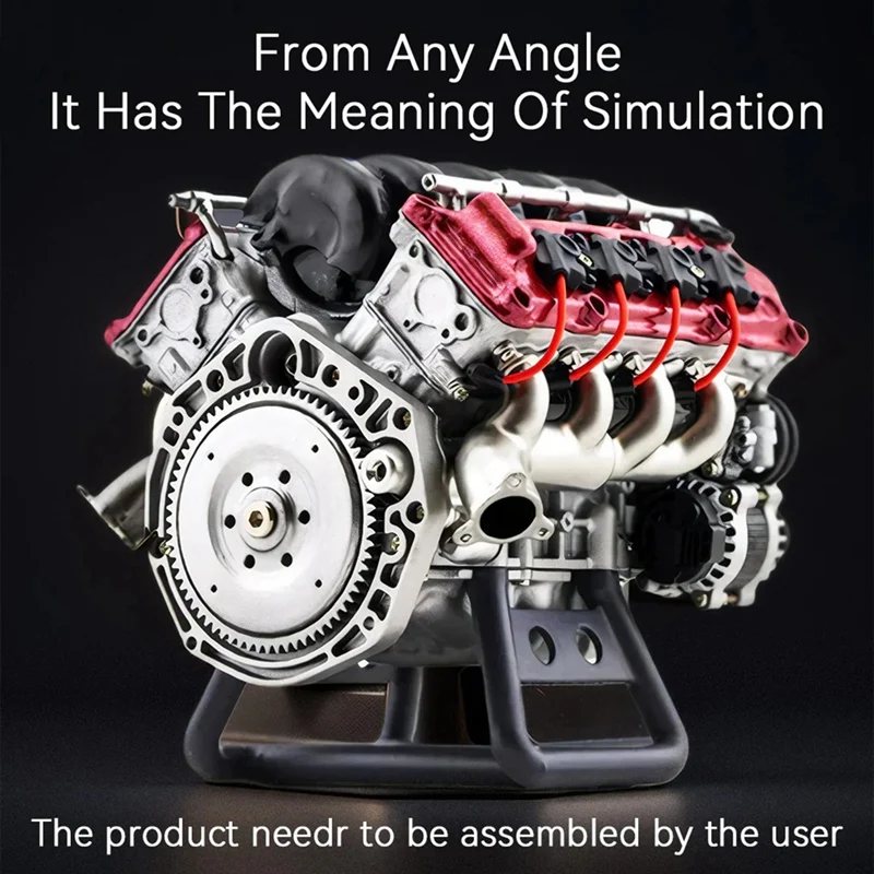 MAD V8 Engine Internal Combustion Model Assembly Kit RC Full Simulation Engine Suitable For Ax90104 Scx10 RC Car