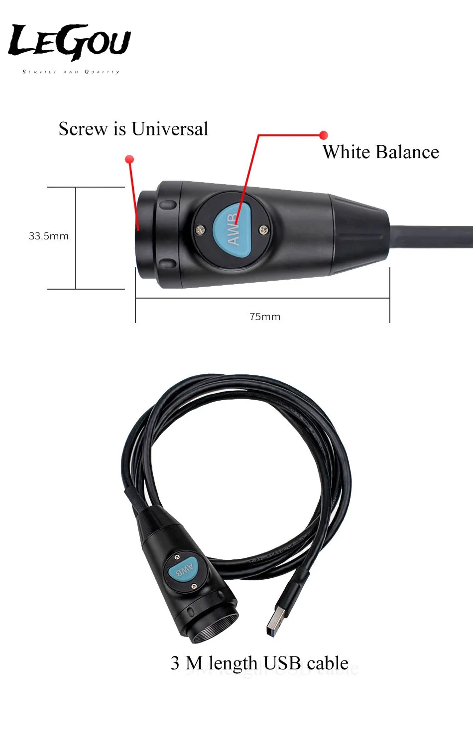 LeGou  Professional   Ear Camera System with USB Connector Ear Inspection System Otoscope Ent