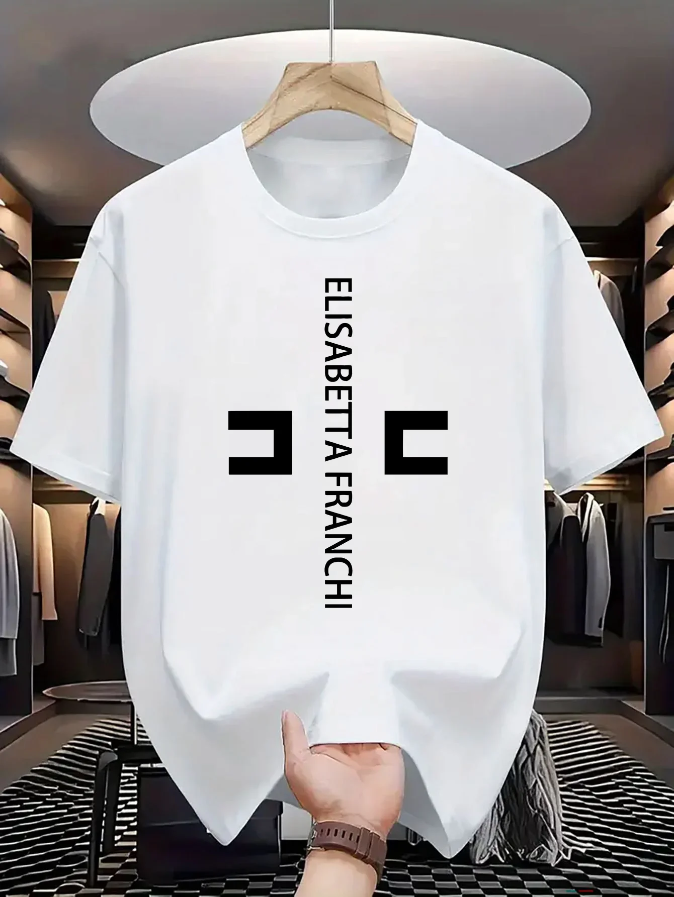 

ELISABETTA FRANCHI T-Shirt Men Women Cotton Tees Luxury Brand T-shirt Short Sleeve Y2k Tops Elisabetta Franchi Men's T-shirt