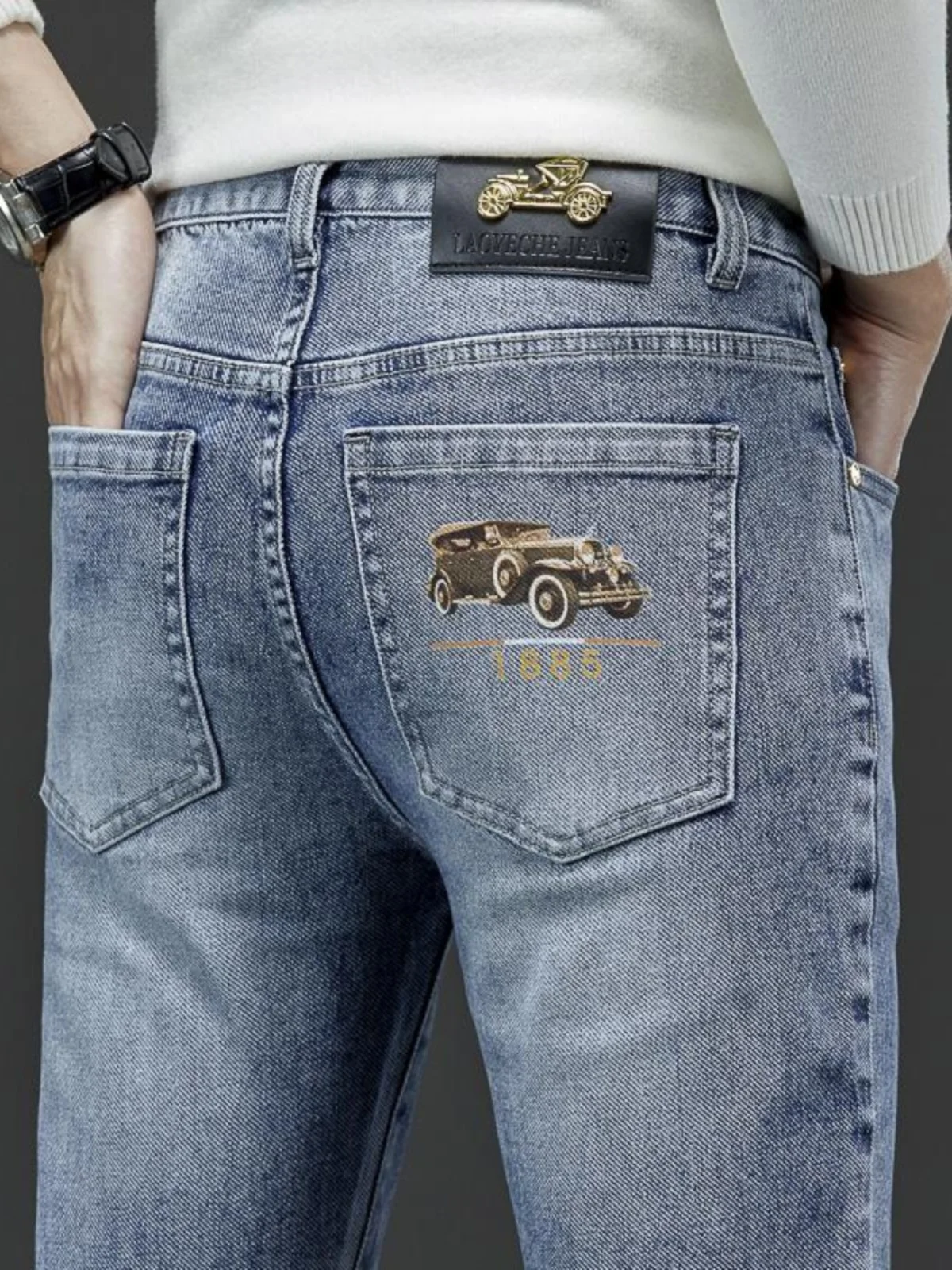 

Authentic Hong Kong Brand Men's Jeans Spring Collection Tagl Luxury Denim Cotton Stretch Casual Faion Urban Wear