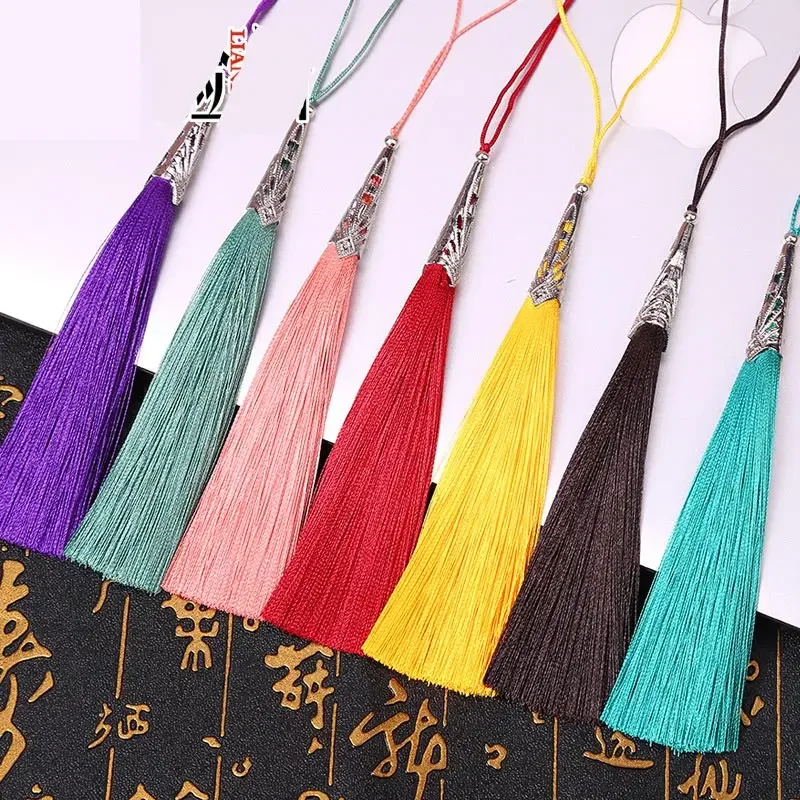 2PCS 9cm Hang rope Alloy cap Silk Tassel Apparel Sewing Fabric Tassel key tassels Chinese Characteristics Gift Ornaments Pendant