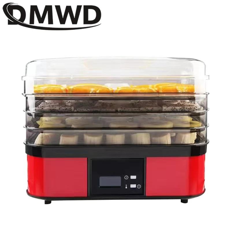 Dmwd frutas secas legumes erva máquina de carne do agregado familiar mini desidratador alimentos para animais estimação carne desidratada 4 bandejas lanches secador ar 10l