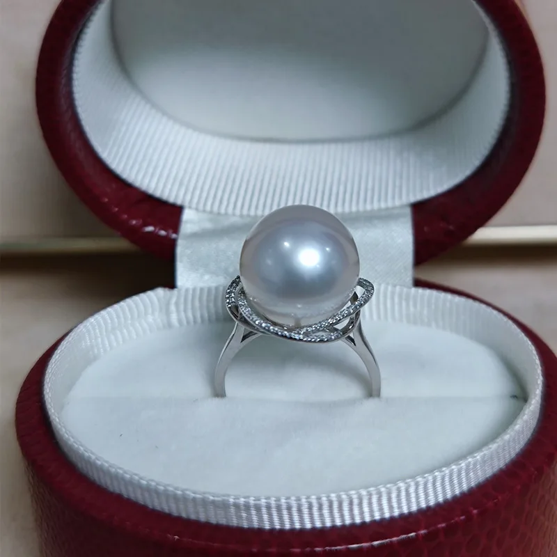 Real Natural 12-13mm White Pearl Rings Jewelry Making Supplies, Unique Present for Her
