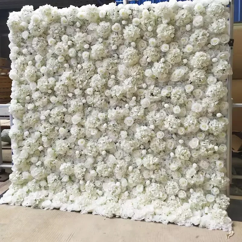 

Custom flower wall wedding decoration rayon rose panel background flower wall