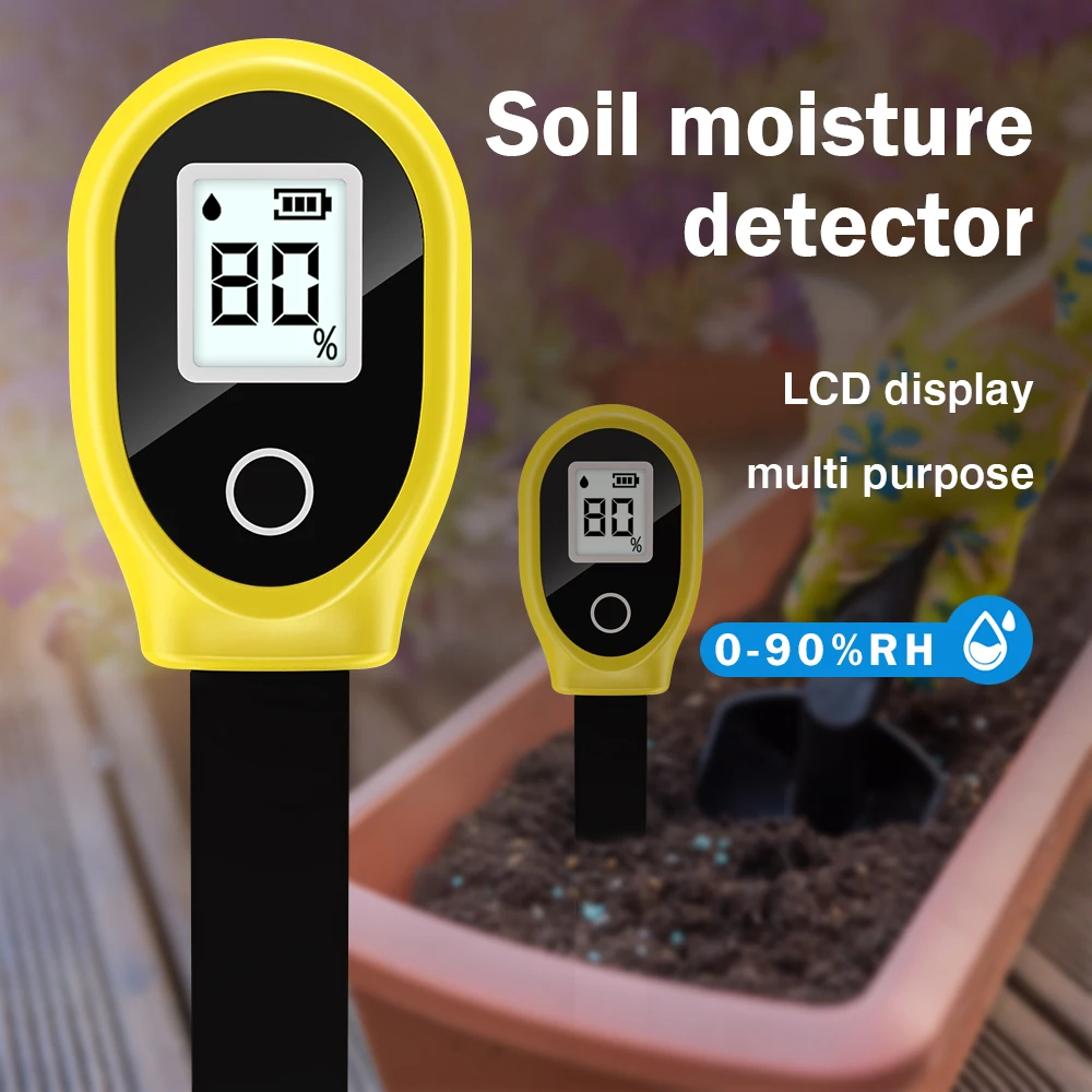 Soil Mositure Tester Digital LCD Soil Water Content Analyzer Flowers Soil Moisture Sensor Meter for Garden Greenhouse