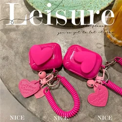 Rose Heart Design Earphone Case For Airpods 4 3 2 Pro  Soft Silicone Cover  for Apple AirPods 1 2 3 4 Pro 3rd Fexible Keychain