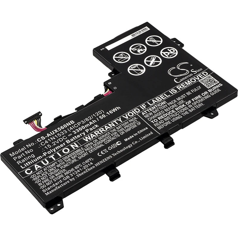 

CS 3300mAh/50.16Wh battery for Asus Q524U,Q524UQ-BBI7T14,Q534U,Q534UX-B,UX560UQ 0B200-02010200,C41N1533