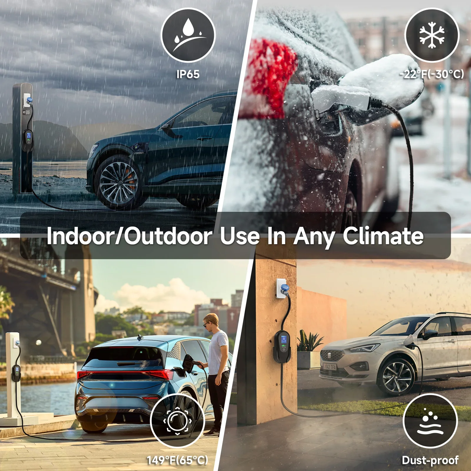 Puppyfc 7.2KW شاحن سيارات كهربائية محمول 32A Type1/Type 2 محطة شحن السيارة الكهربائية المنزلية WiFi التحكم IP66 مقاوم للماء الزائد #5