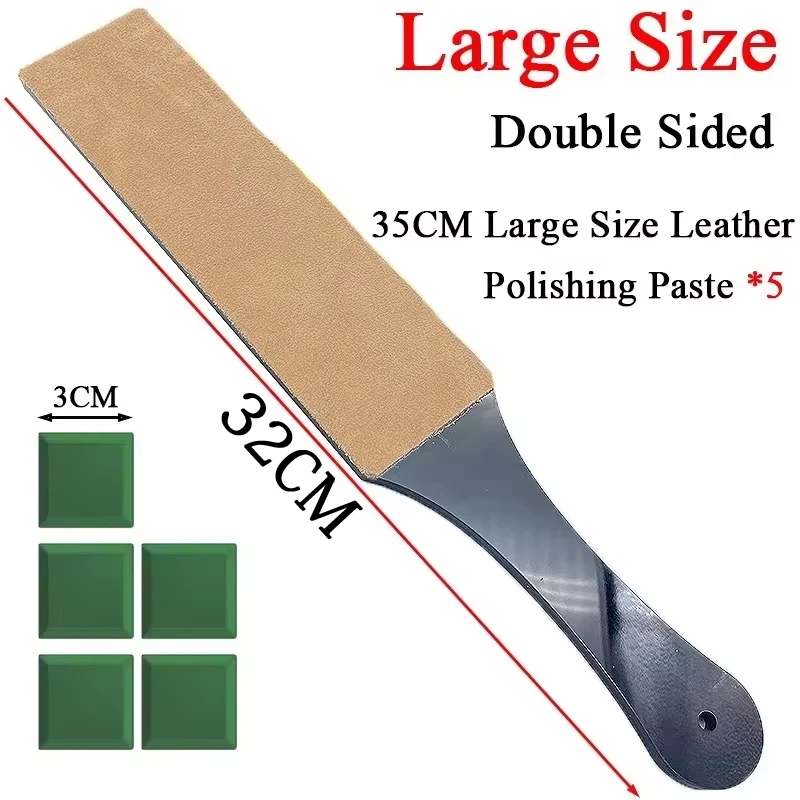 NONE Doppelseitiger Lederriemen zum Schärfen von Messern, Abreißblock-Set mit Polierpaste, Messerschärfen, doppelseitig 9