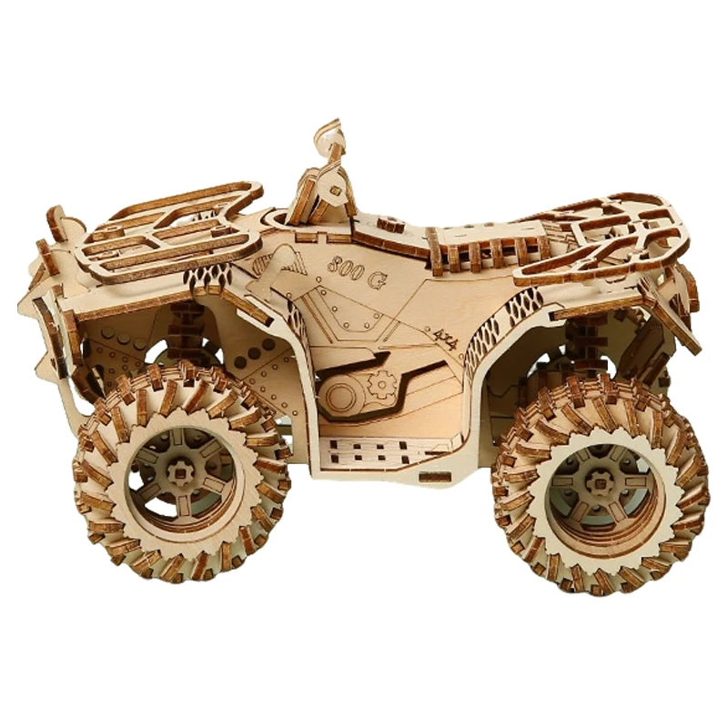 3D Wooden Puzzle ATV All Terrain Vehicle Seaside Motorcycle Dune Buggy DIY Model Kit Wood Craft Toys Gift for Adults Teens