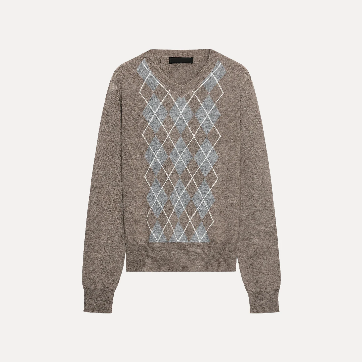 

Faionable Mixed Fiber Diamond Pattern Knitwear Women's Sle Autumn 2025 Z Loose Fit Long Sve round Ne Girl's Clo...