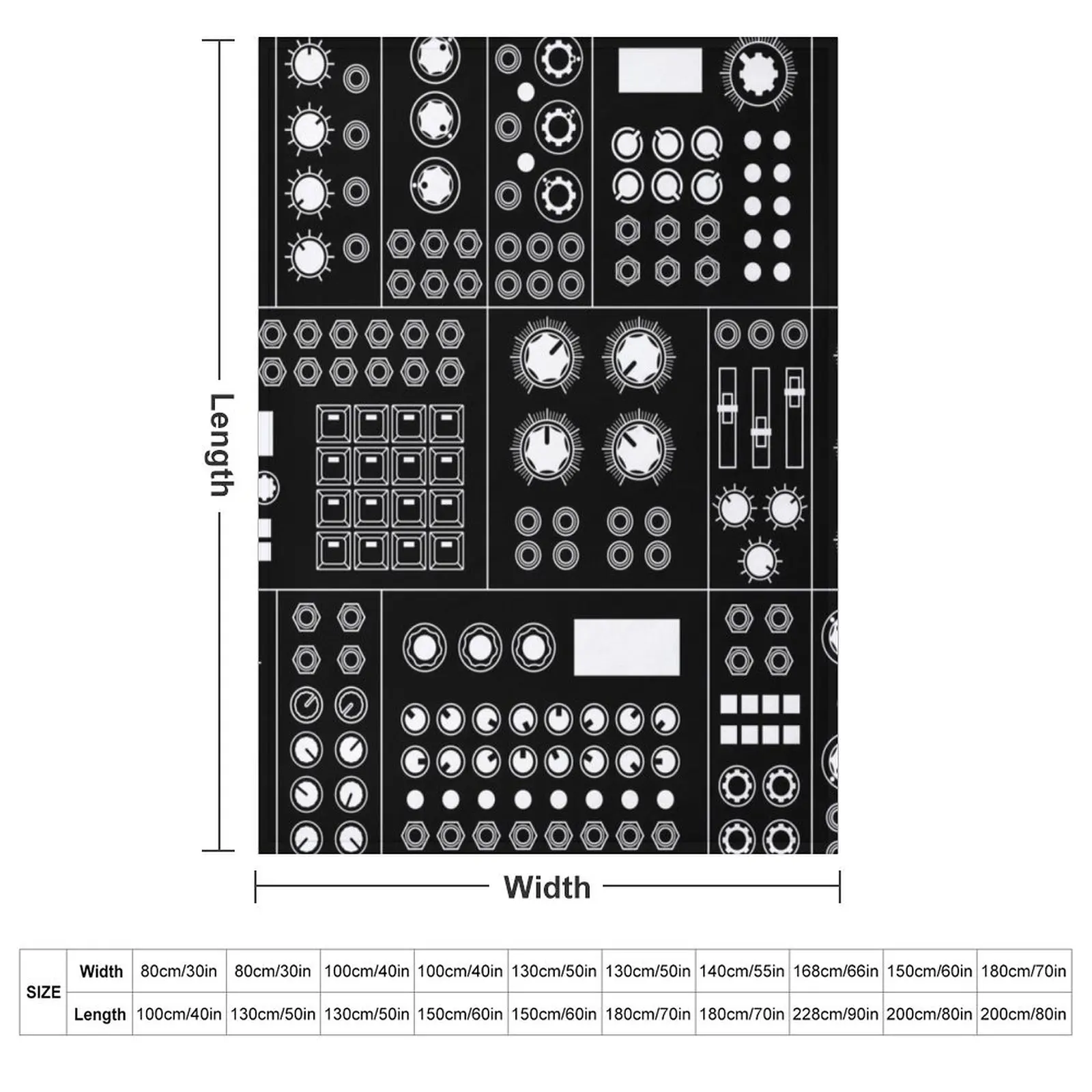 Modular Synthesizer White Throw Blanket wednesday Sofa Loose Multi-Purpose Extra Large Throw For Baby Blankets