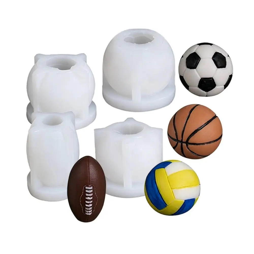 Basketball Football Silicone Mold Volleyball Reusable Soccer Silicone Mousse Mold Non-Stick Handmade Chocolate Muffin Mold